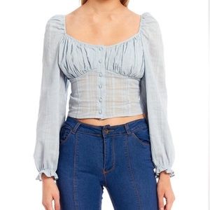 NWT CHELSEA & VIOLET PUFF SLEEVE TOP